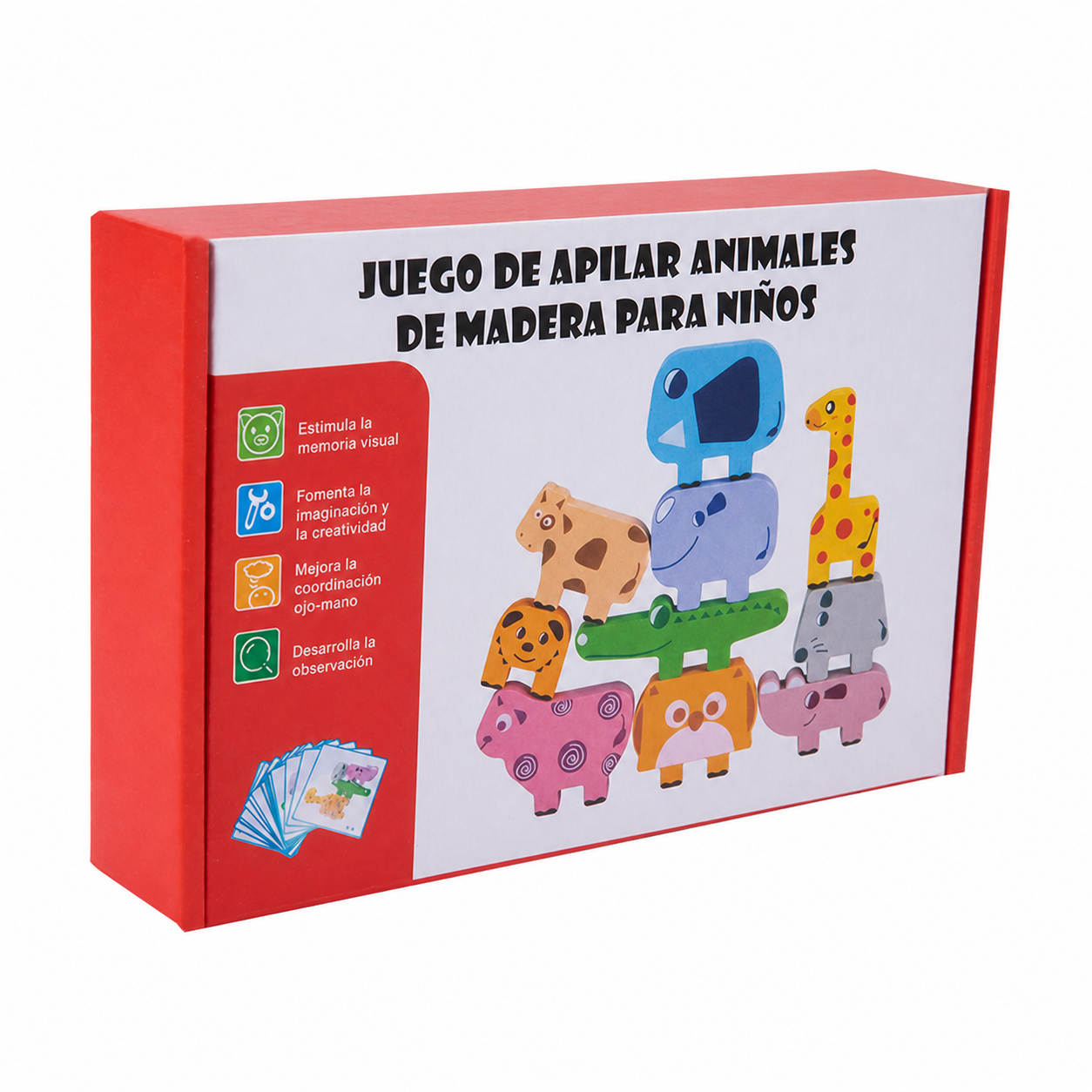 Juego de Apilar Animales de Madera para Niños - 5