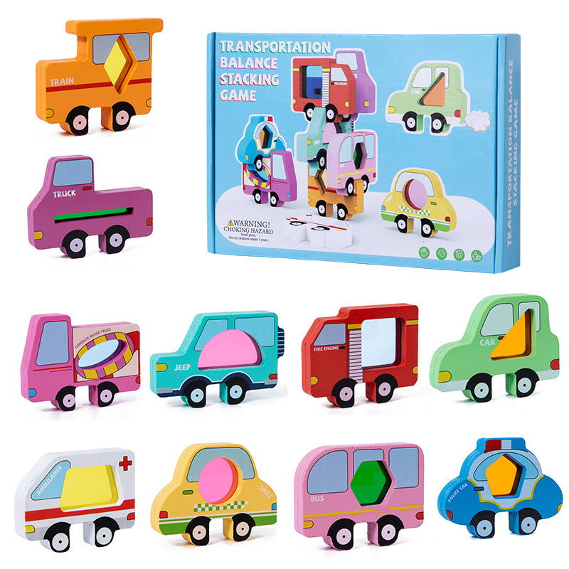 Juego de Apilar Animales de Madera para Niños
