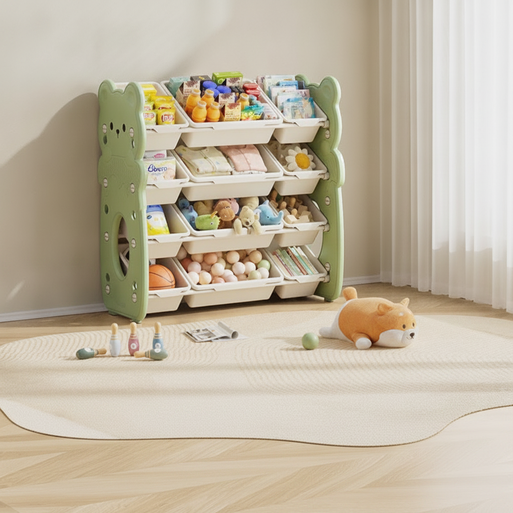 Organizador de juguetes infantil tipo osito multicanasta - 10