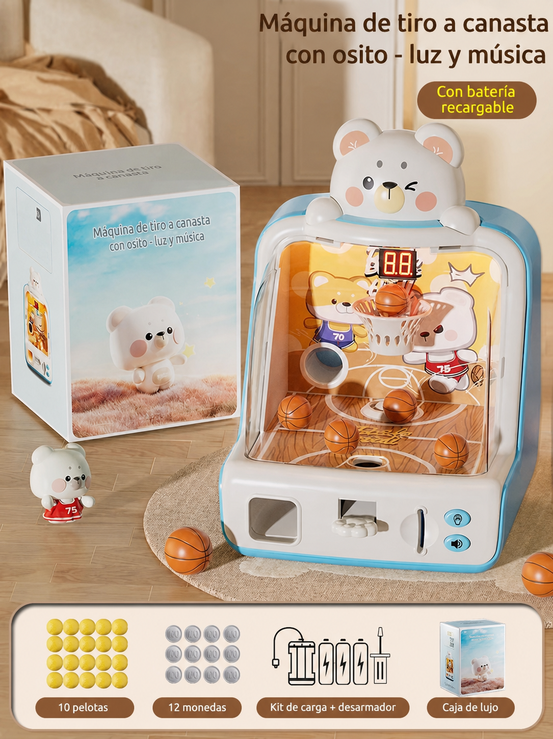 Canasta de Juguete con Marcador para Niños 4-6 Años