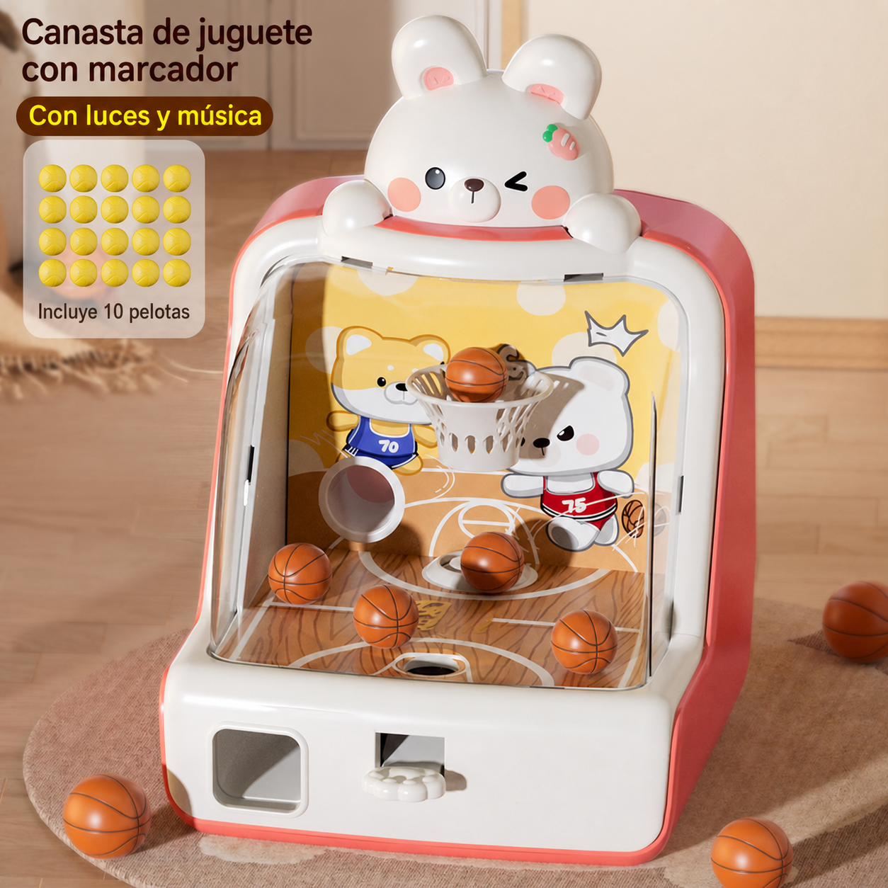 Canasta de Juguete con Marcador para Niños 4-6 Años