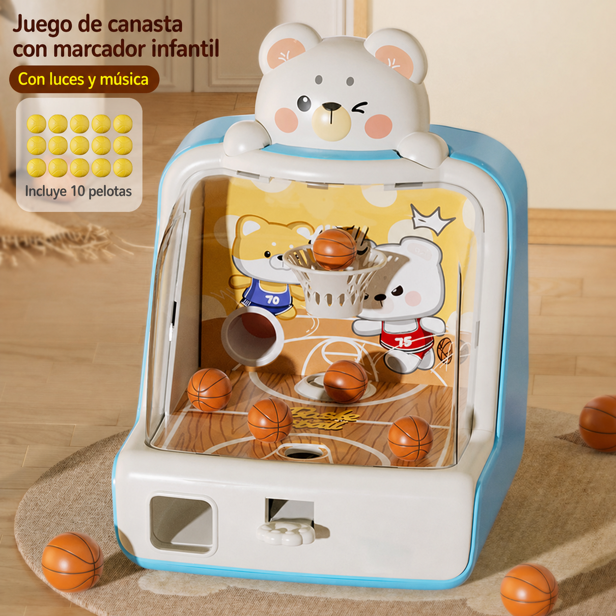Canasta de Juguete con Marcador para Niños 4-6 Años