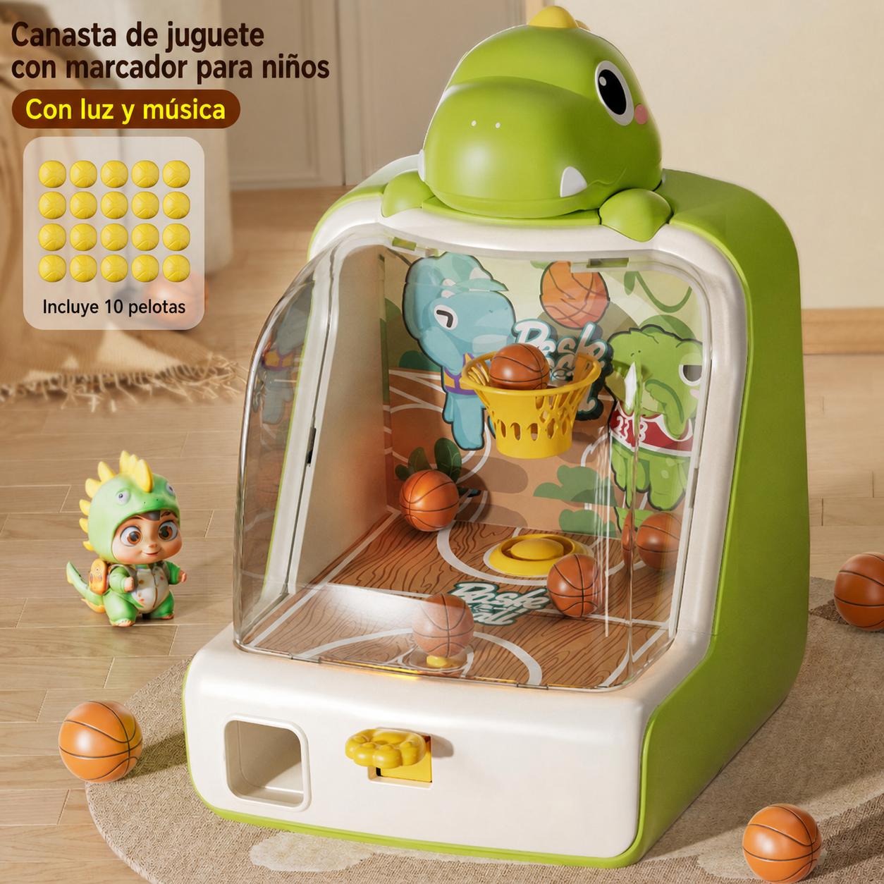 Canasta de Juguete con Marcador para Niños 4-6 Años