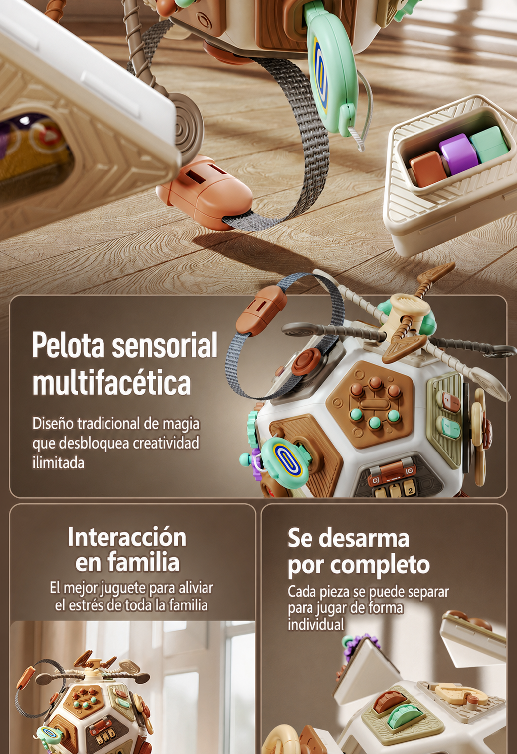 Pelota Sensorial Multifacética 22 Caras Bebé 0-3 años - 15