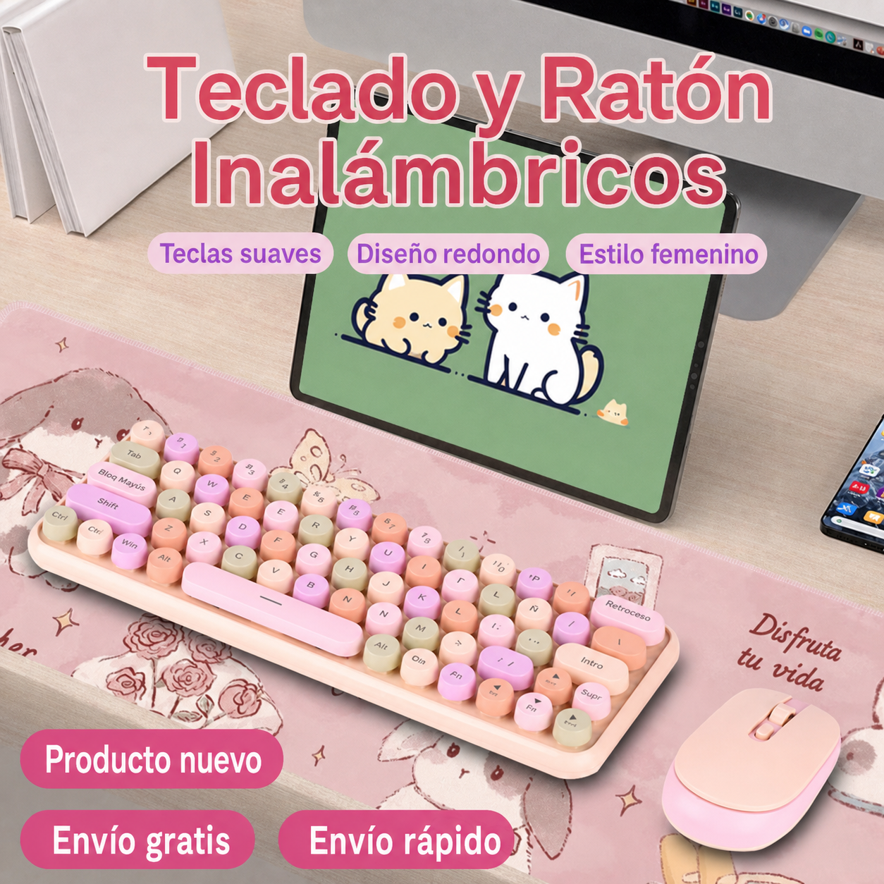 Teclado y Mouse Inalámbricos MOFii 65 Teclas - 1
