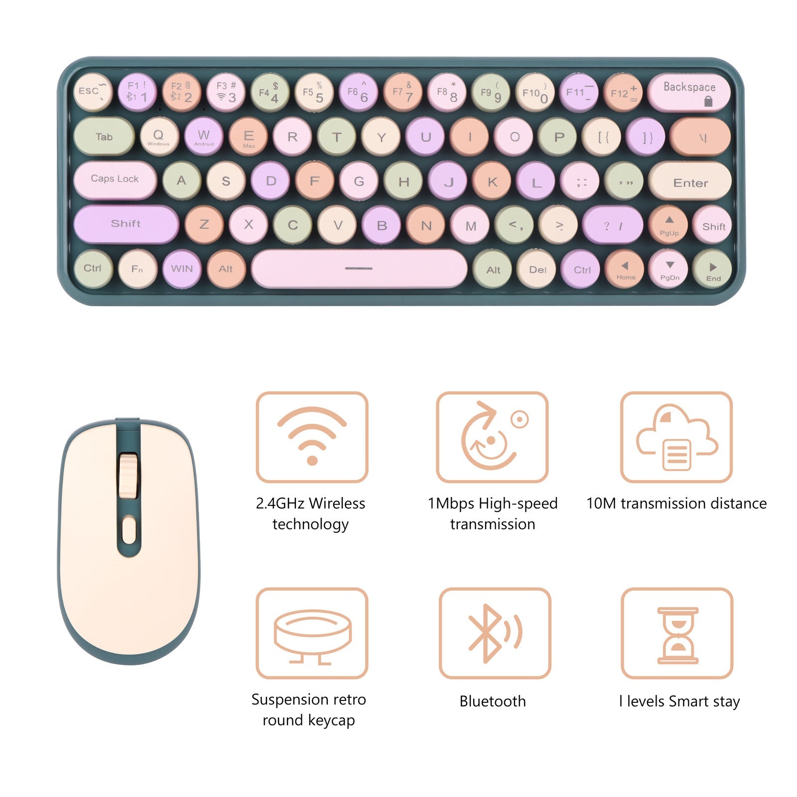 Teclado y Mouse Inalámbricos MOFii 65 Teclas