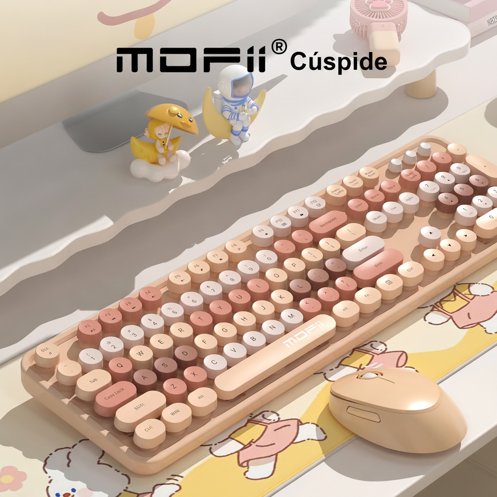 Kit Teclado y Mouse Inalámbrico MOFii Sweet Multicolor - 1