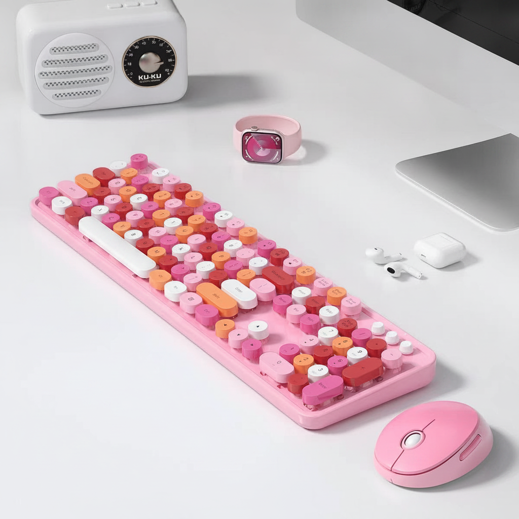 Kit Teclado y Mouse Inalámbrico MOFii Sweet Multicolor - 5