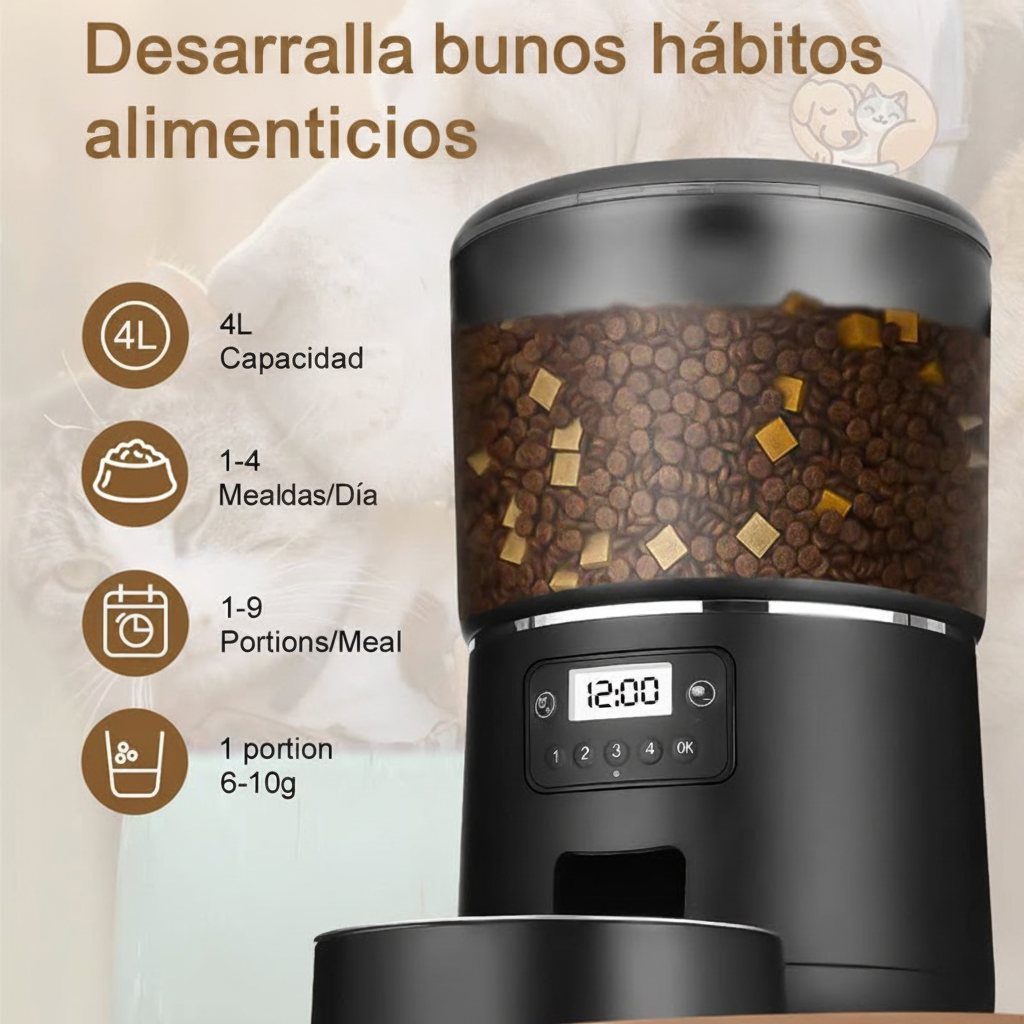 Comedero Automático para Mascotas 4L con WiFi y App - 4