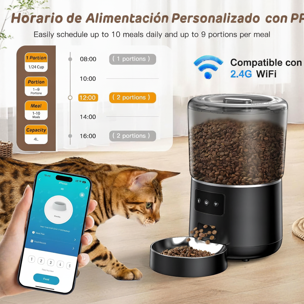 Comedero Automático para Mascotas 4L con WiFi y App - 5