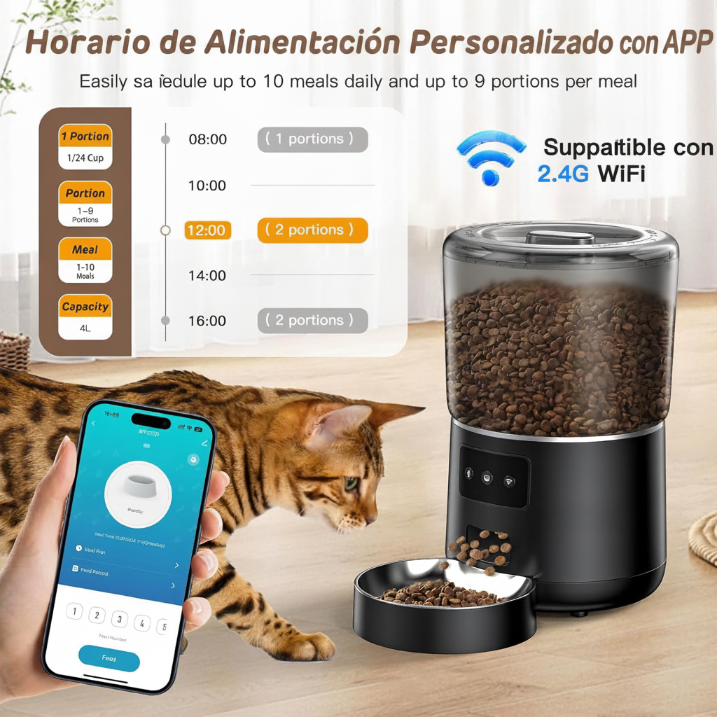 Comedero Automático para Mascotas 4L con WiFi y App - 6