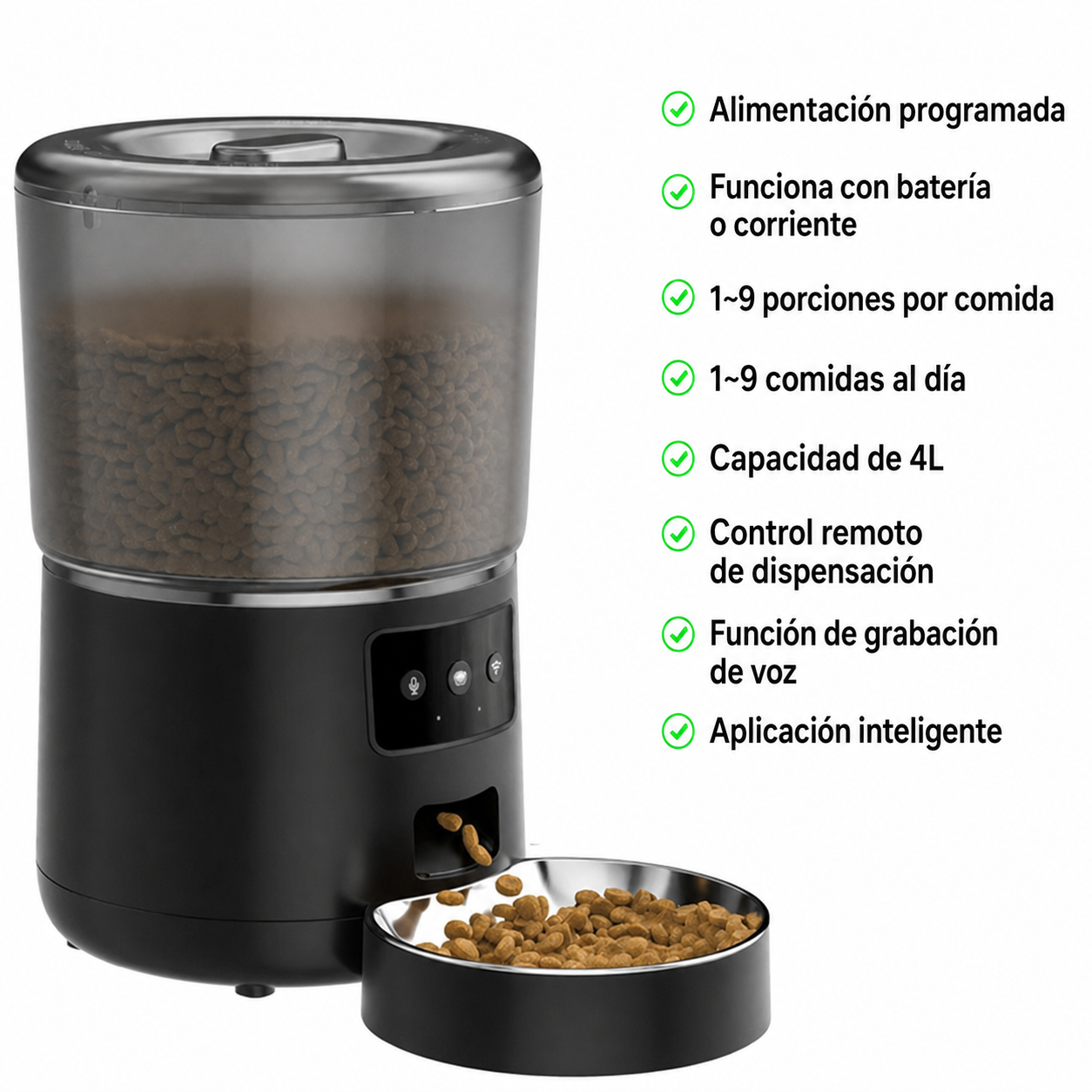 Comedero Automático para Mascotas 4L con WiFi y App