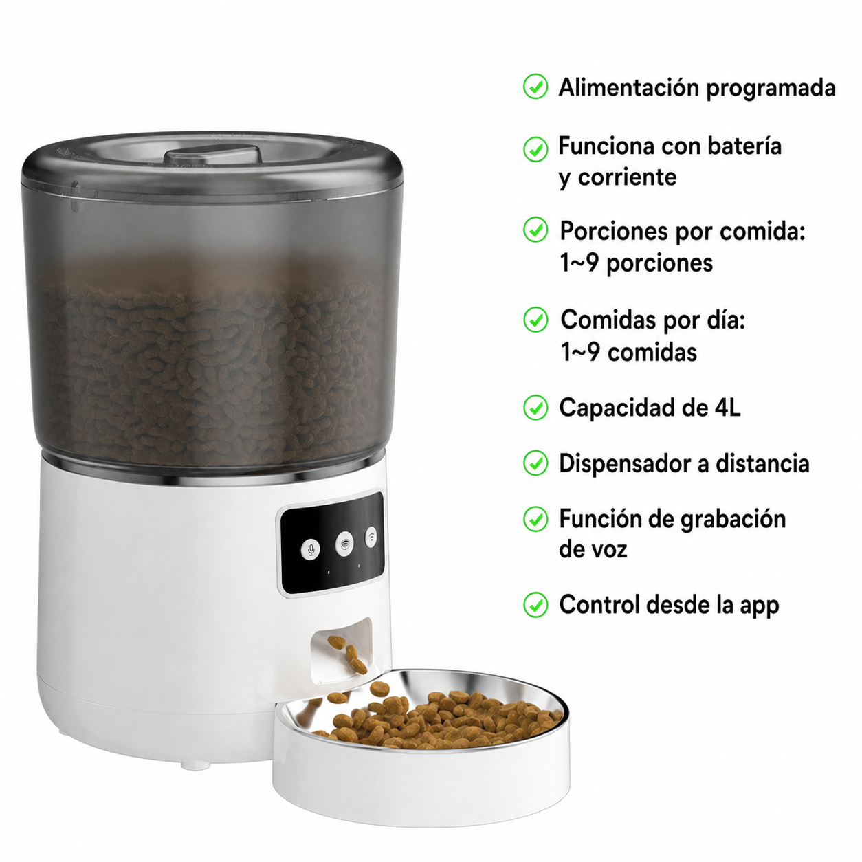 Comedero Automático para Mascotas 4L con WiFi y App