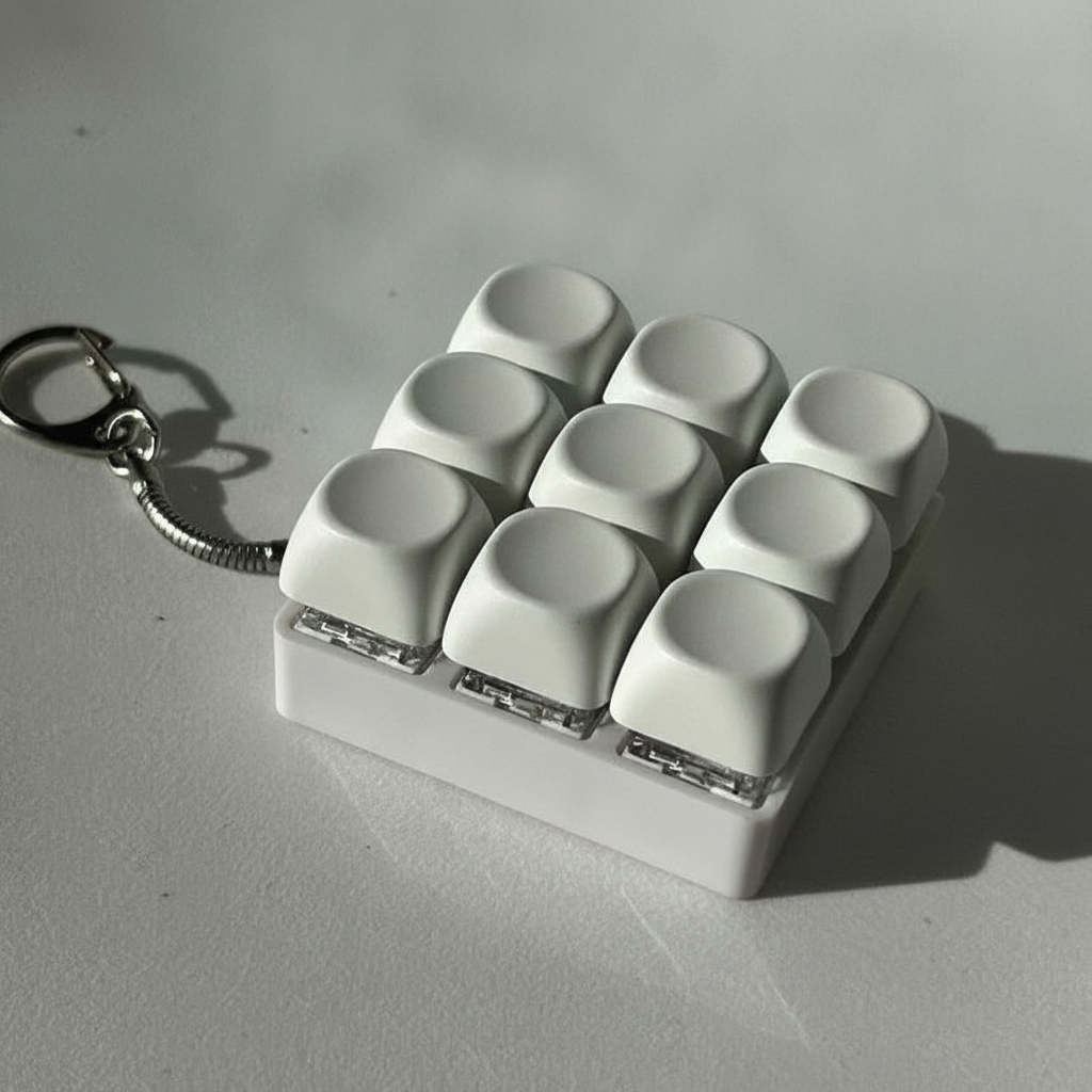 Llavero Antiestrés Teclado Mecánico Macaron con Luz - 1
