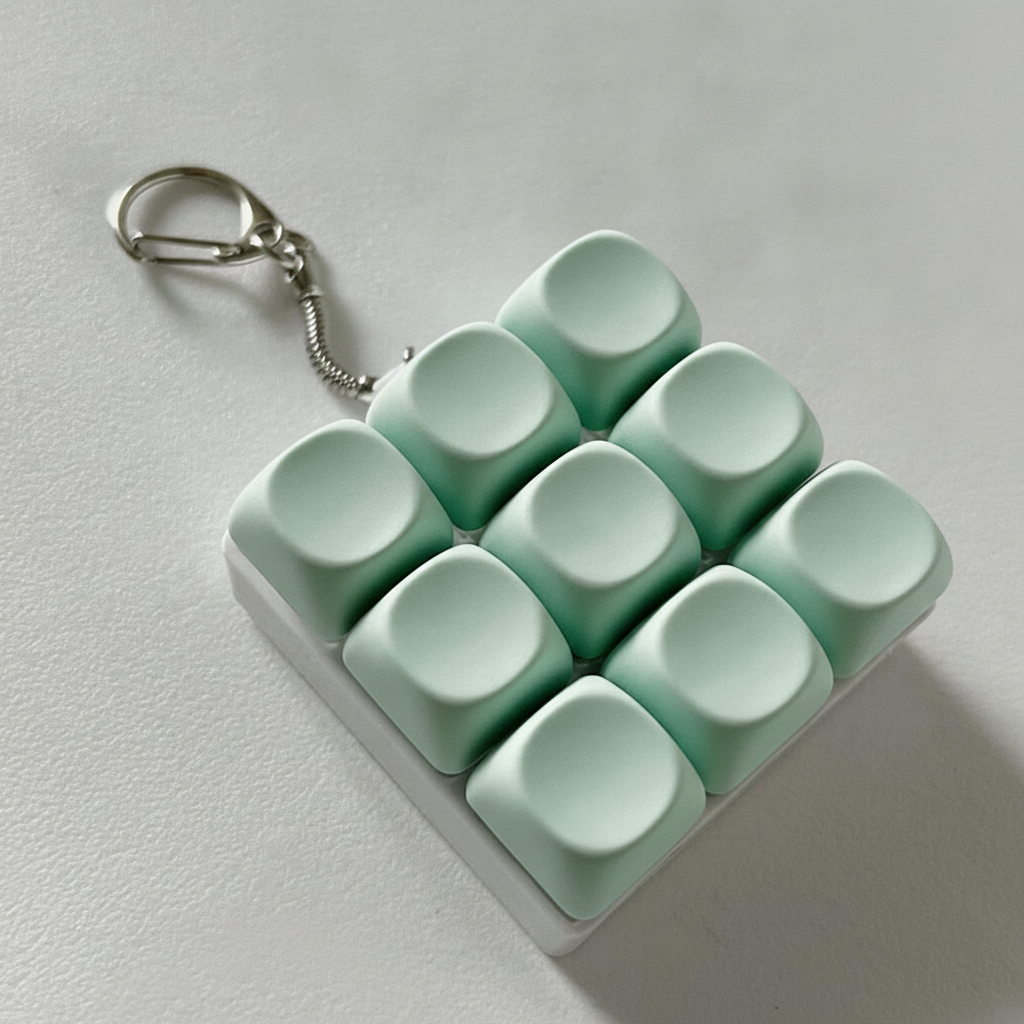 Llavero Antiestrés Teclado Mecánico Macaron con Luz - 10