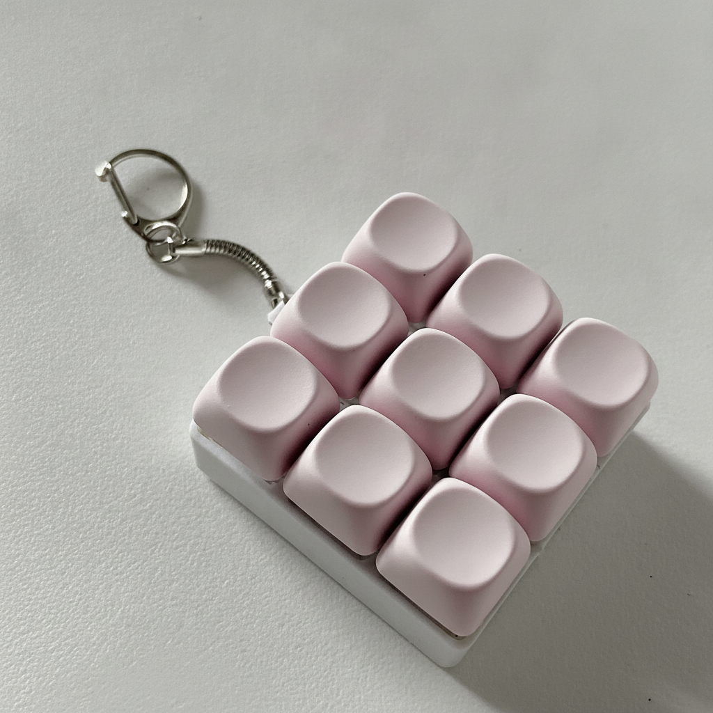 Llavero Antiestrés Teclado Mecánico Macaron con Luz - 11