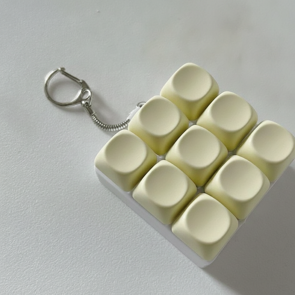 Llavero Antiestrés Teclado Mecánico Macaron con Luz - 12