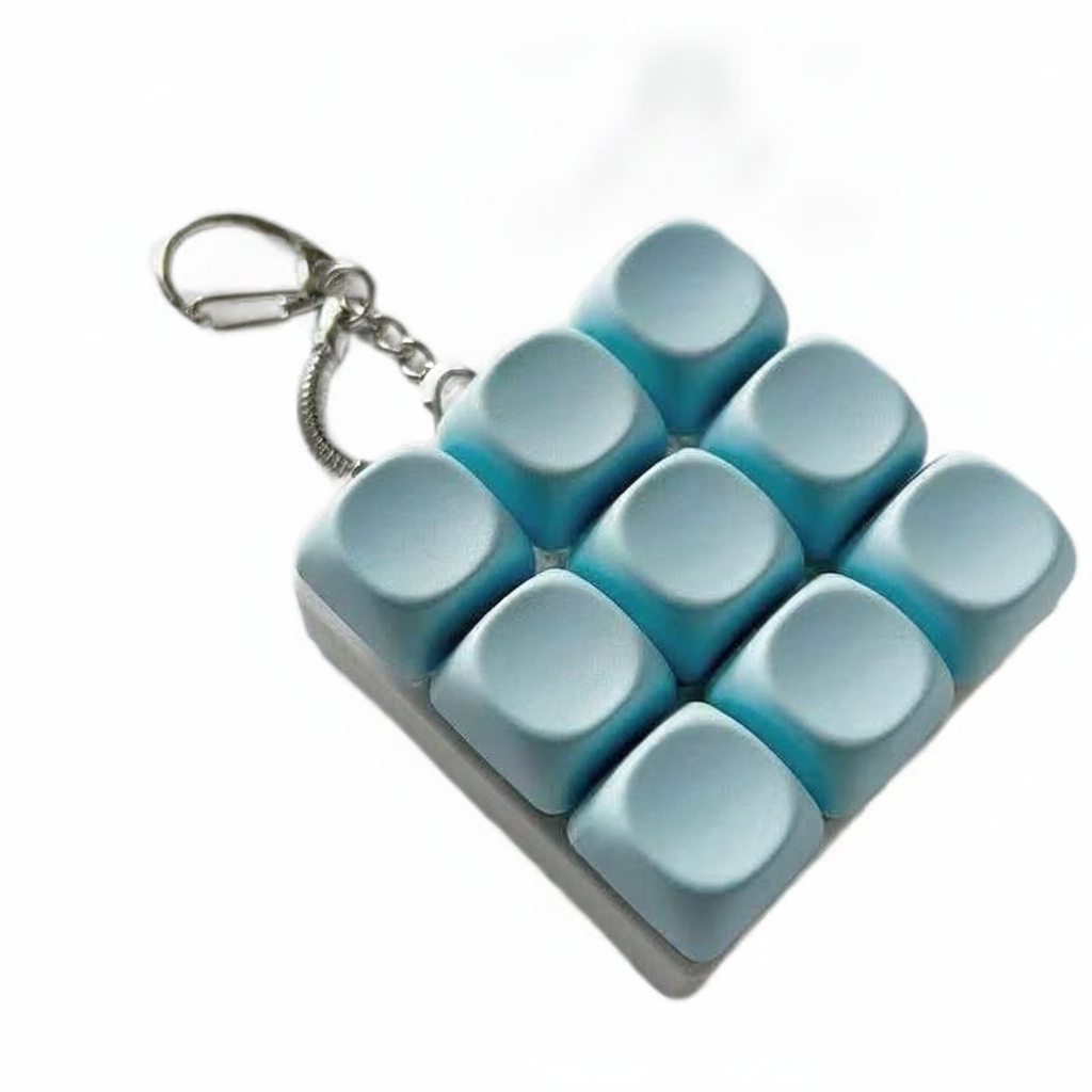 Llavero Antiestrés Teclado Mecánico Macaron con Luz - 13
