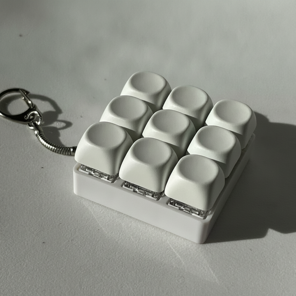 Llavero Antiestrés Teclado Mecánico Macaron con Luz - 14