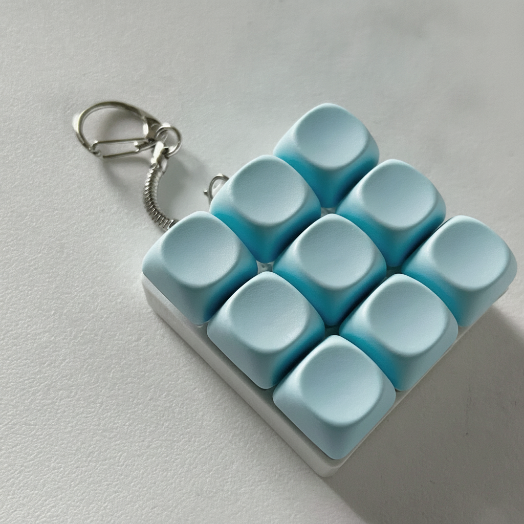 Llavero Antiestrés Teclado Mecánico Macaron con Luz - 15