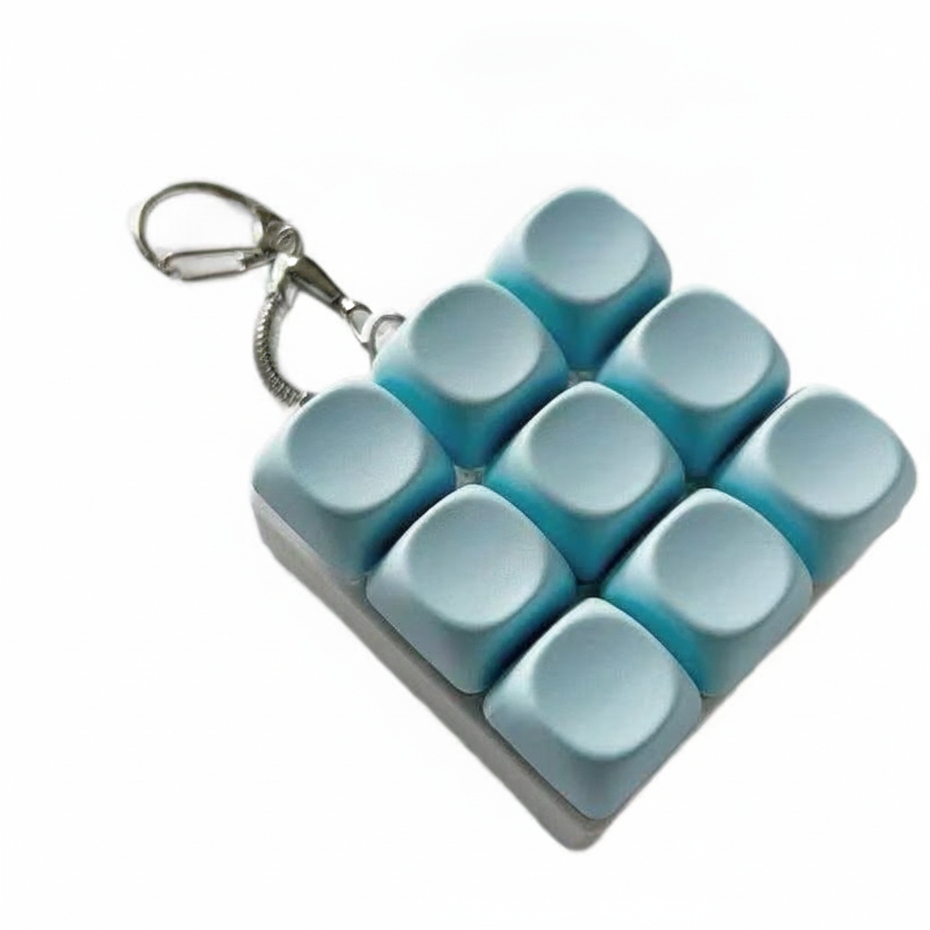 Llavero Antiestrés Teclado Mecánico Macaron con Luz - 5