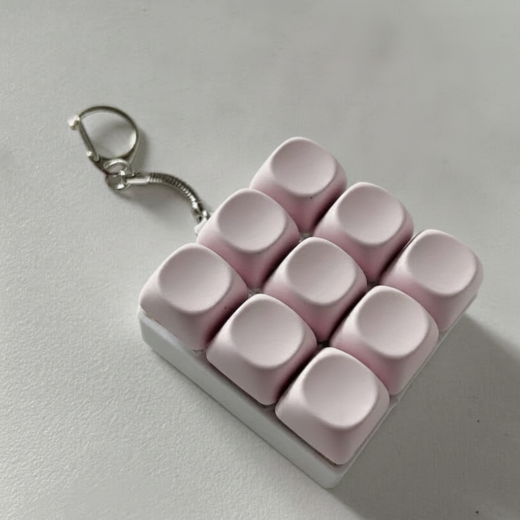 Llavero Antiestrés Teclado Mecánico Macaron con Luz - 8