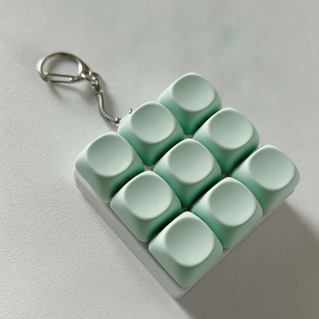 Llavero Antiestrés Teclado Mecánico Macaron con Luz - 9