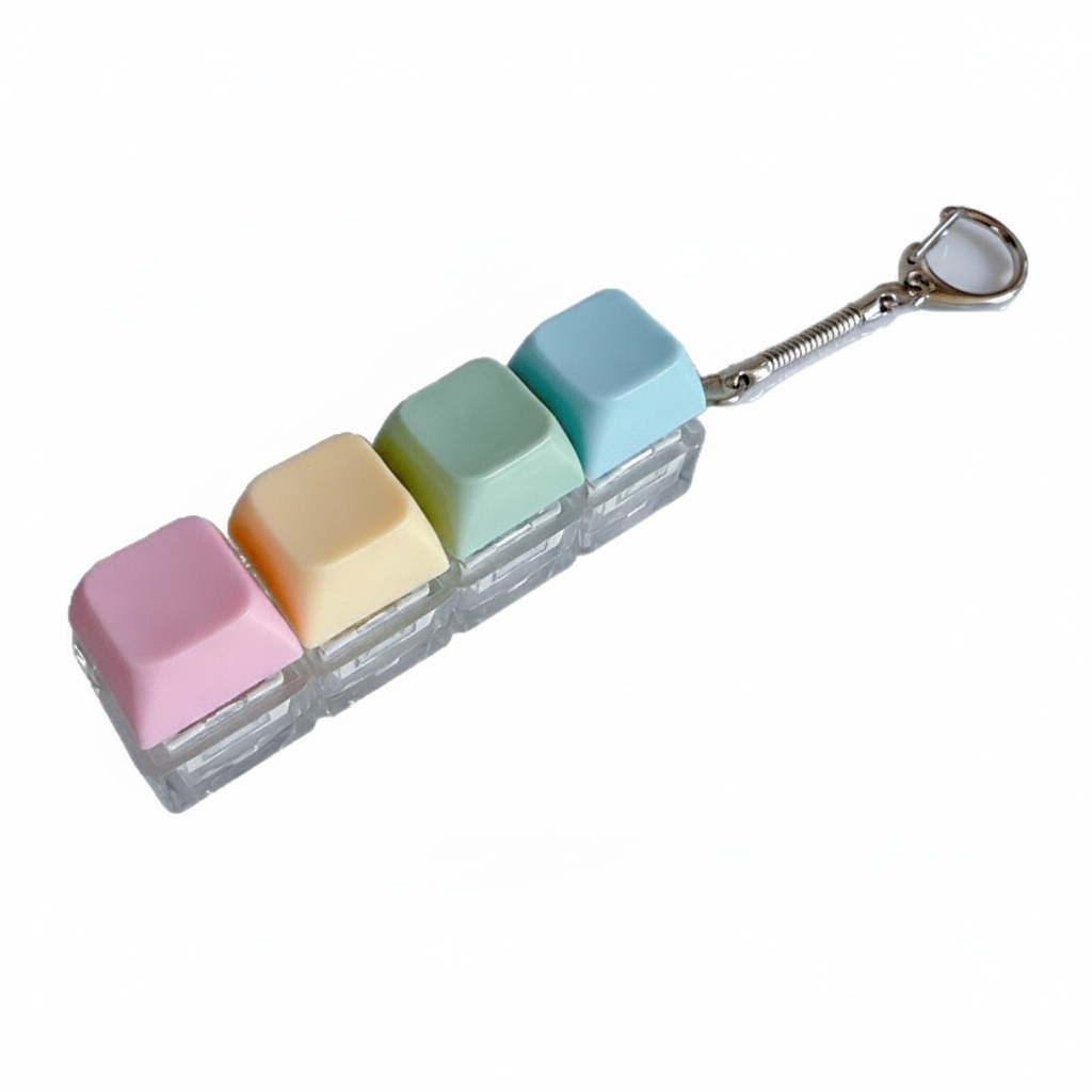 Llavero antiestrés de tecla de teclado macarón - 4