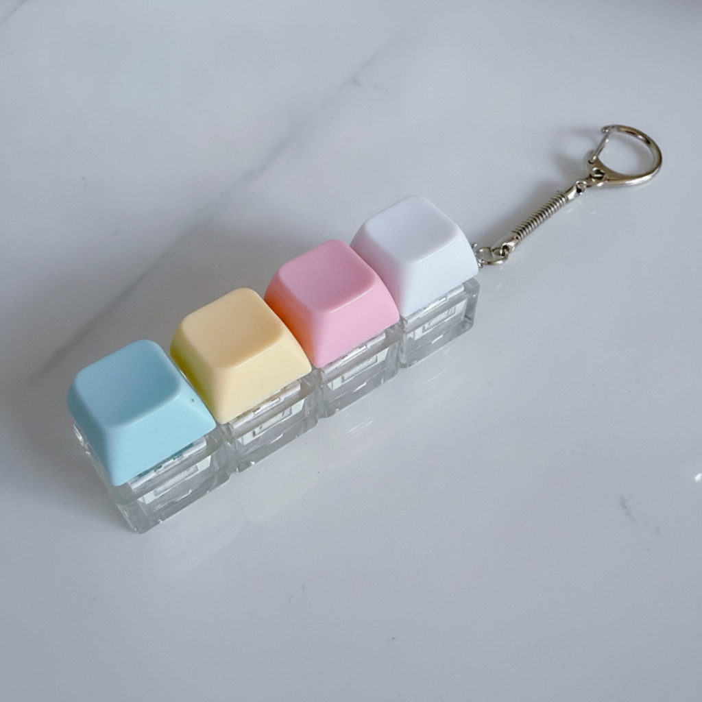 Llavero antiestrés de tecla de teclado macarón - 5