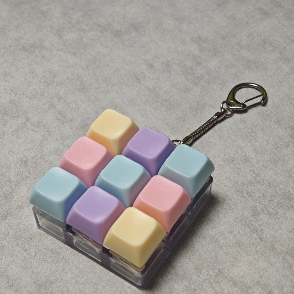 Llavero antiestrés de tecla de teclado macarón - 7