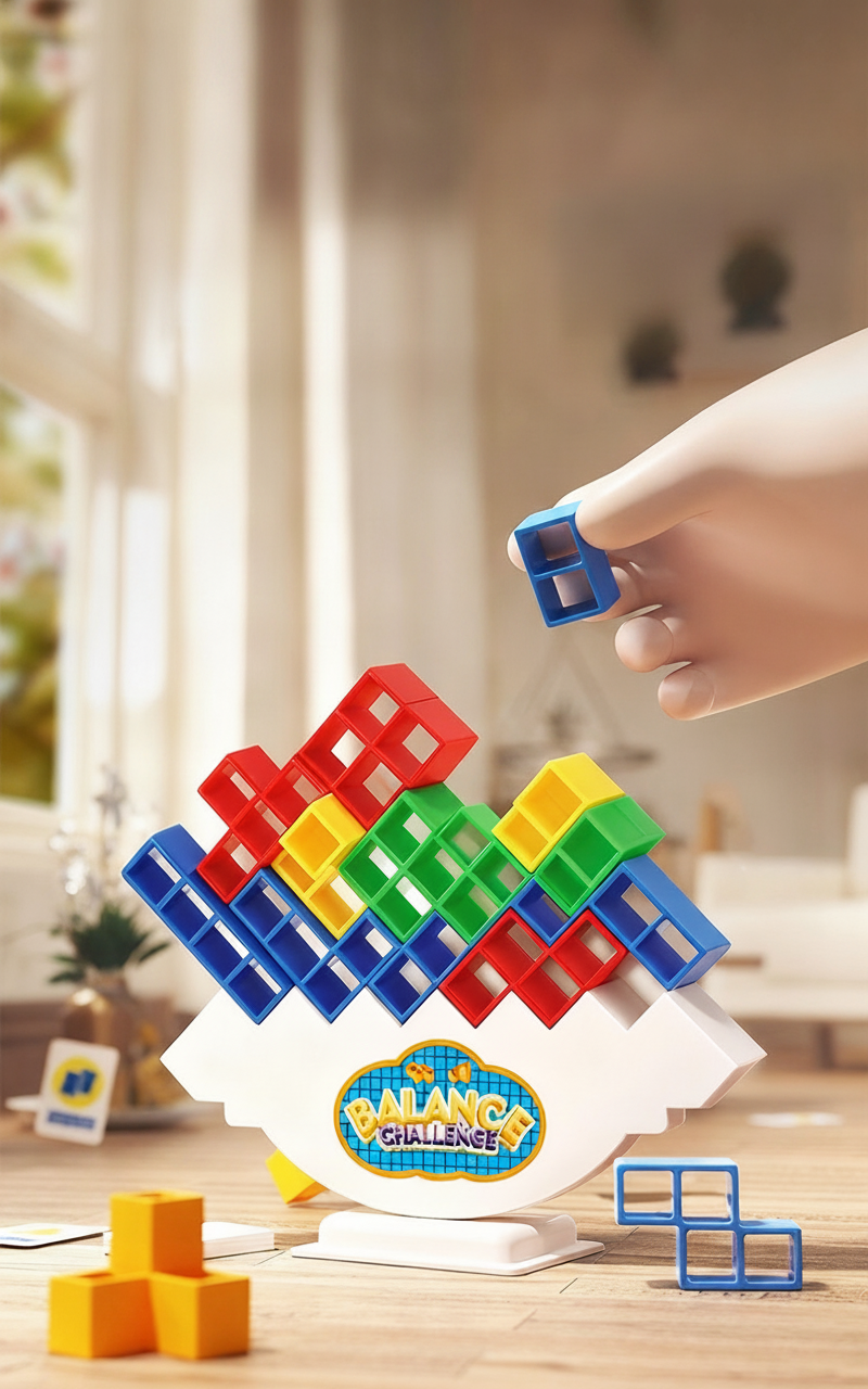 Juego de Equilibrio Tipo Tetris Apilable 16-64 pzas - 6