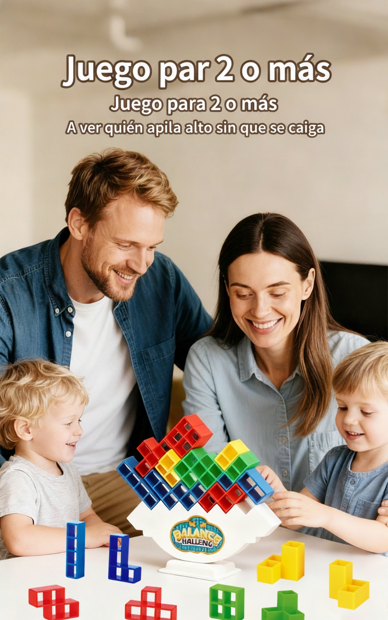 Juego de Equilibrio Tipo Tetris Apilable 16-64 pzas - 7