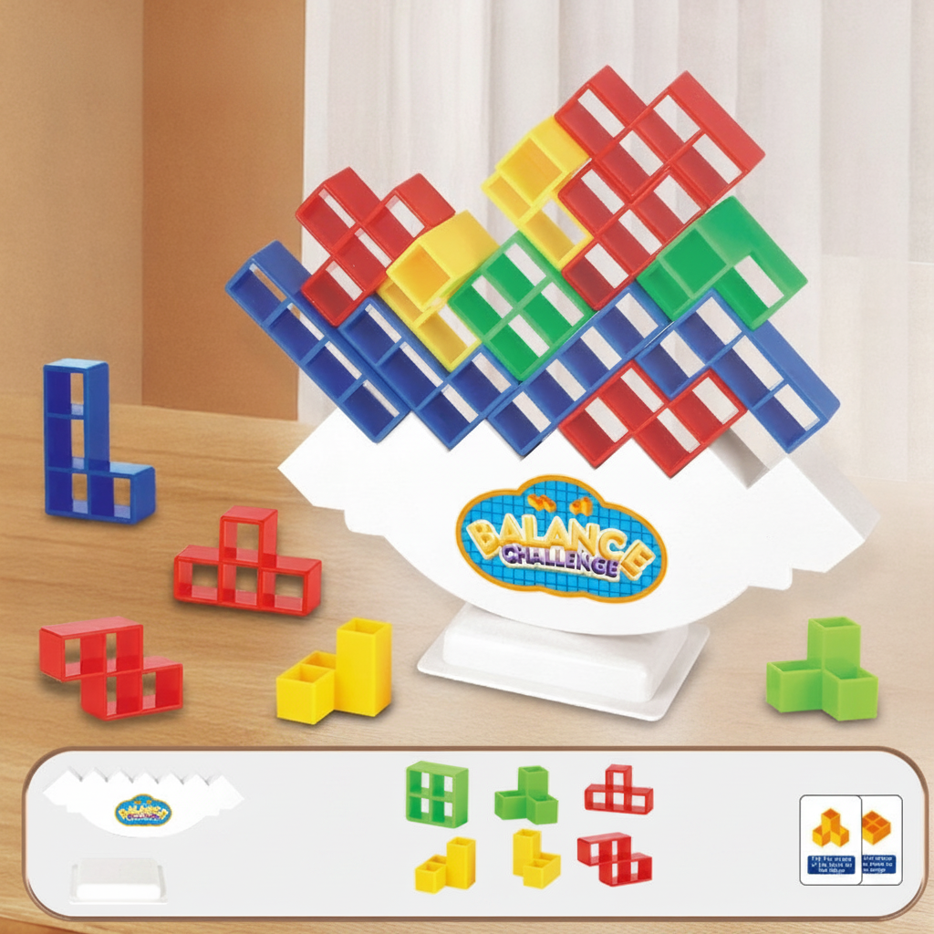 Juego de Equilibrio Tipo Tetris Apilable 16-64 pzas - 4