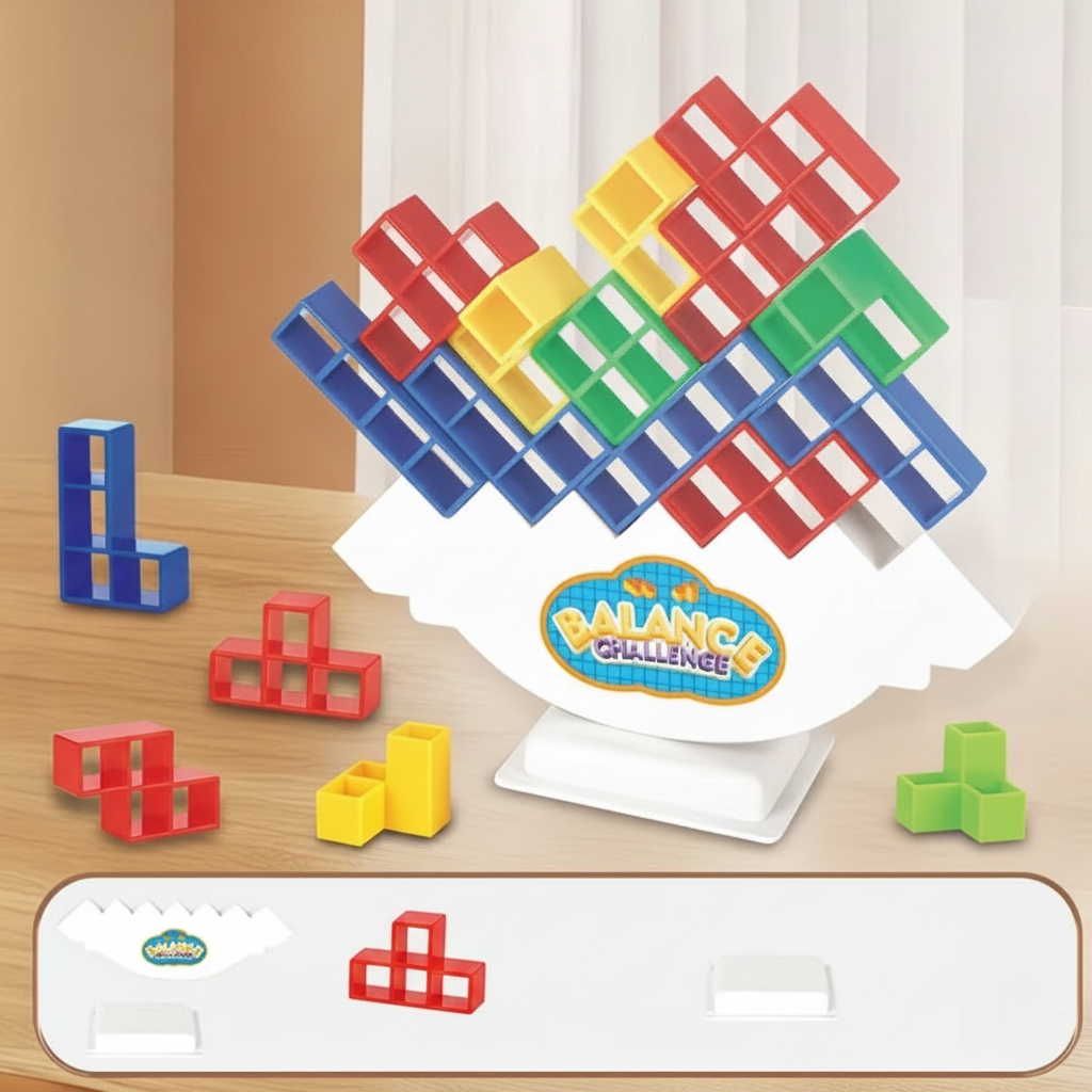 Juego de Equilibrio Tipo Tetris Apilable 16-64 pzas