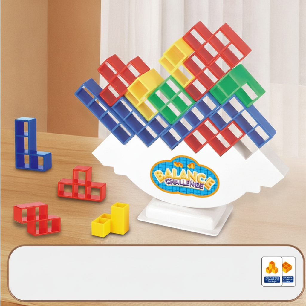 Juego de Equilibrio Tipo Tetris Apilable 16-64 pzas