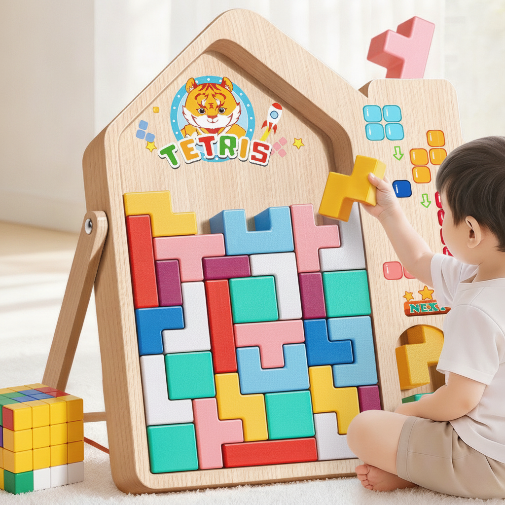 Bloques Magnéticos Tetris de Madera para Niños 4-6 Años - 1