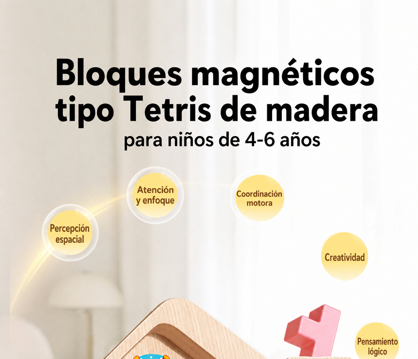 Bloques Magnéticos Tetris de Madera para Niños 4-6 Años - 11