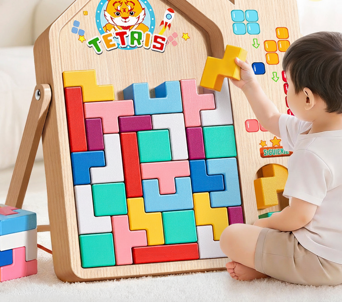 Bloques Magnéticos Tetris de Madera para Niños 4-6 Años - 12