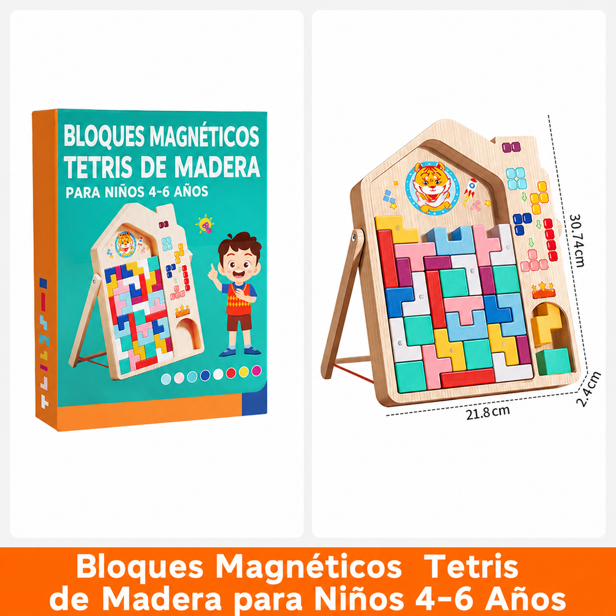 Bloques Magnéticos Tetris de Madera para Niños 4-6 Años - 10