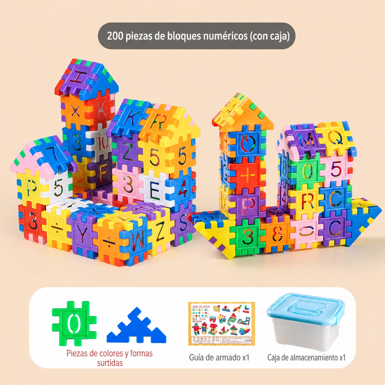 Bloques de Construcción con Números para Niños DIY