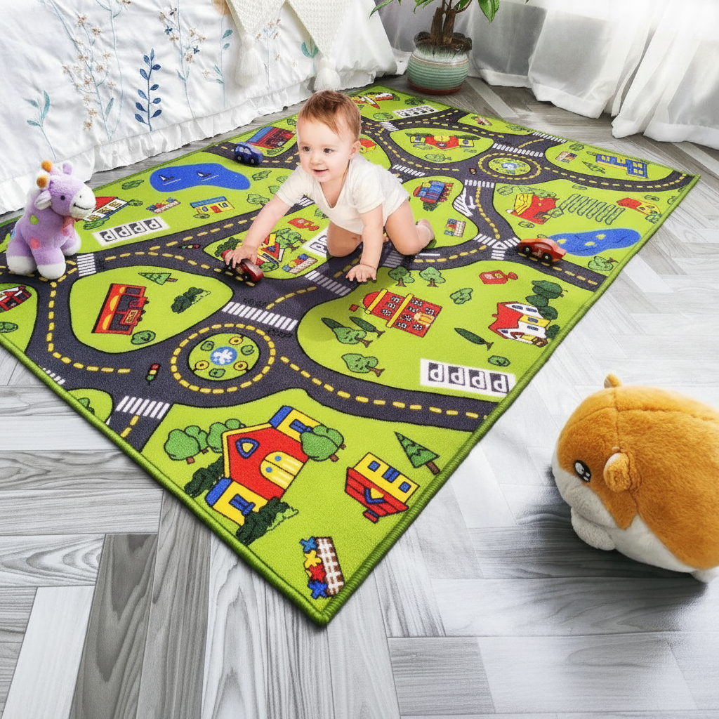 Tapete de Juego Infantil con Diseño de Autos 100×150 cm - 1