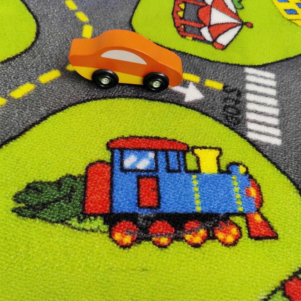 Tapete de Juego Infantil con Diseño de Autos 100×150 cm - 3