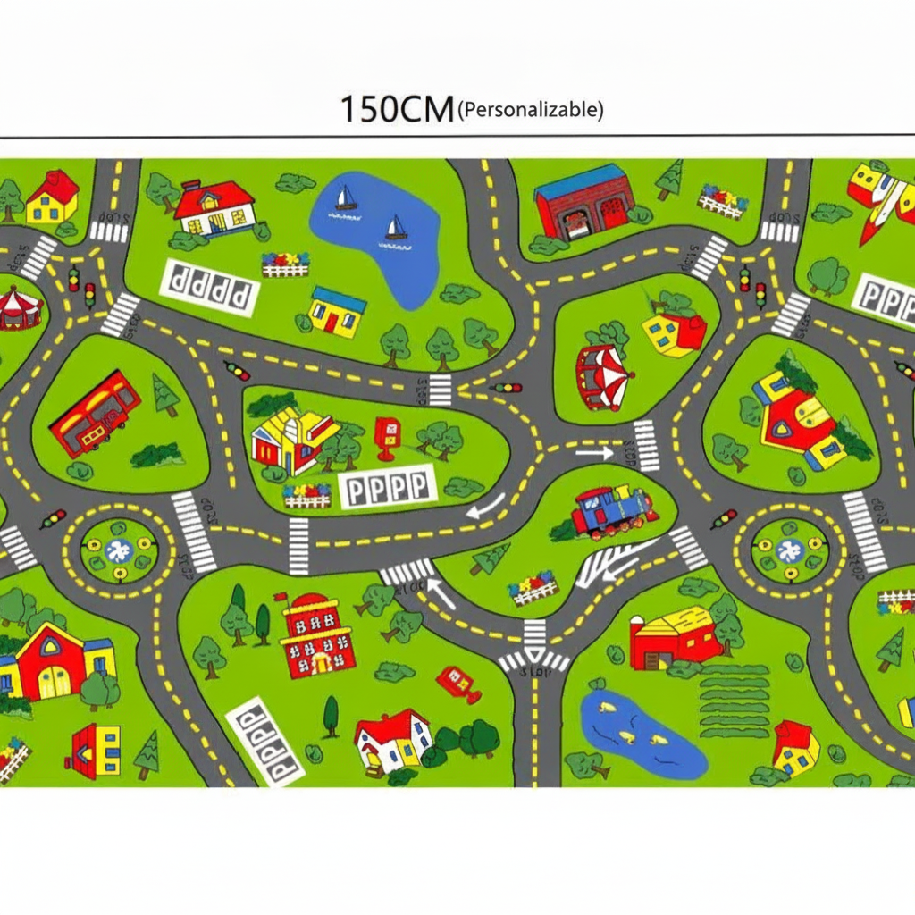 Tapete de Juego Infantil con Diseño de Autos 100×150 cm - 5