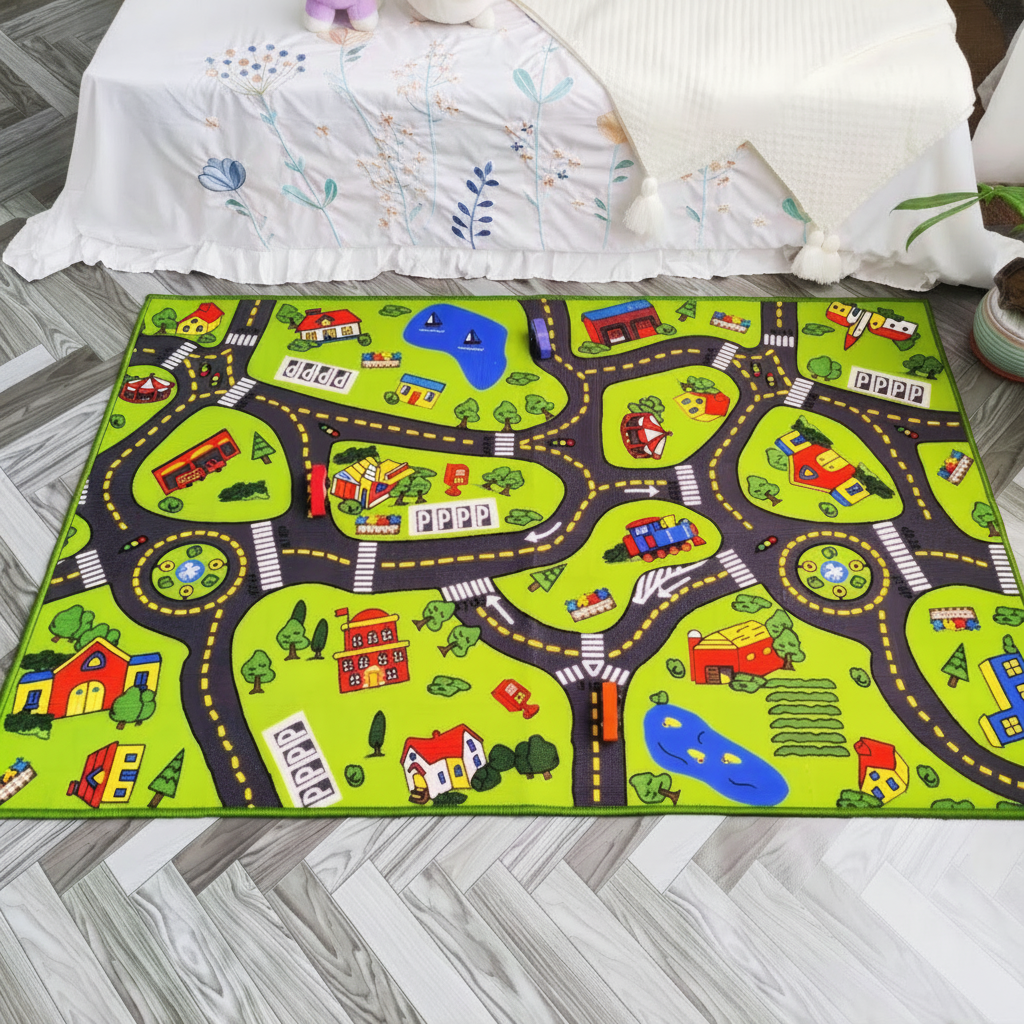 Tapete de Juego Infantil con Diseño de Autos 100×150 cm - 6