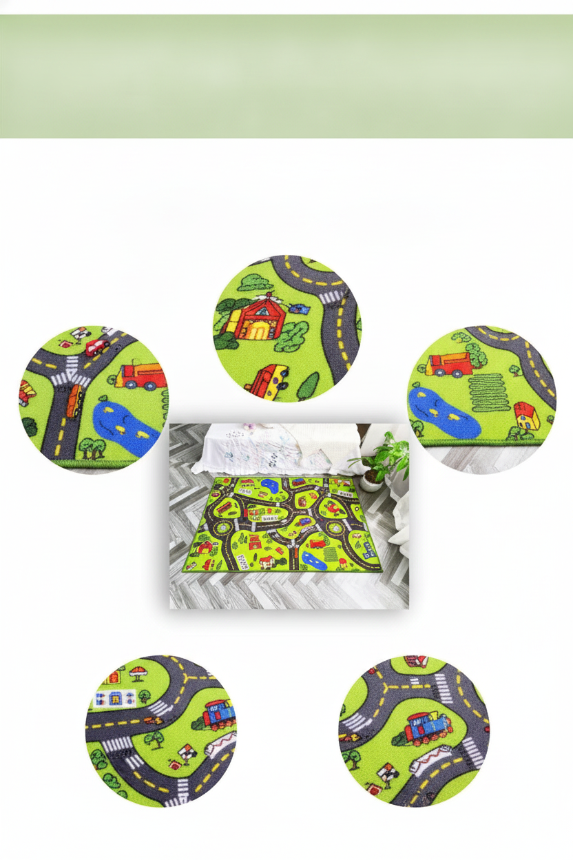 Tapete de Juego Infantil con Diseño de Autos 100×150 cm - 8