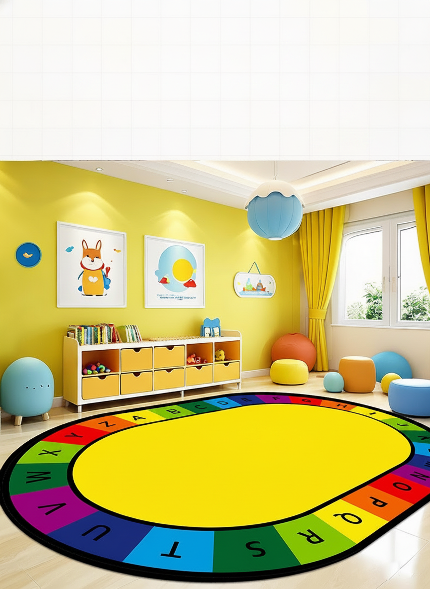 Tapete Infantil Oval para Sala y Cuarto de Juegos - 12