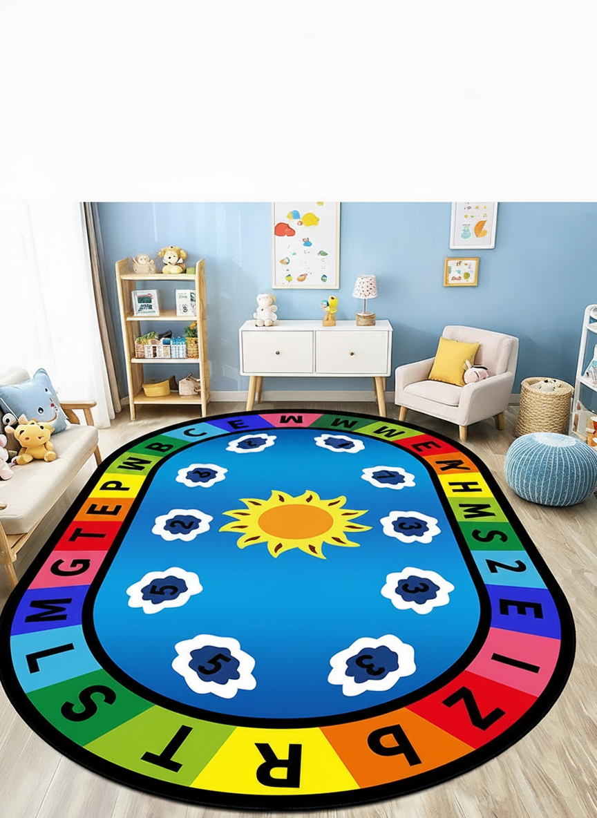 Tapete Infantil Oval para Sala y Cuarto de Juegos - 13