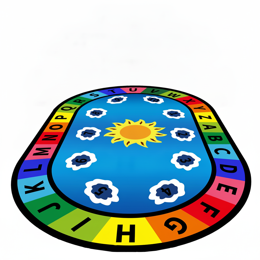 Tapete Infantil Oval para Sala y Cuarto de Juegos - 5