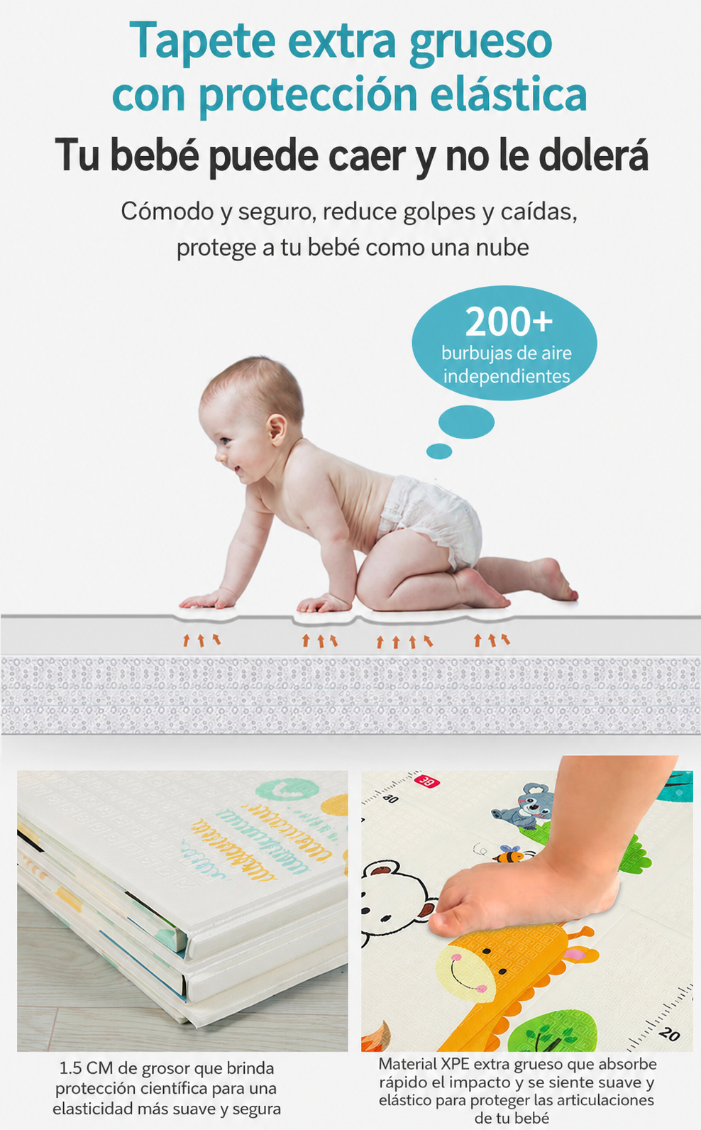 Tapete de gateo doble cara para bebé plegable - 11
