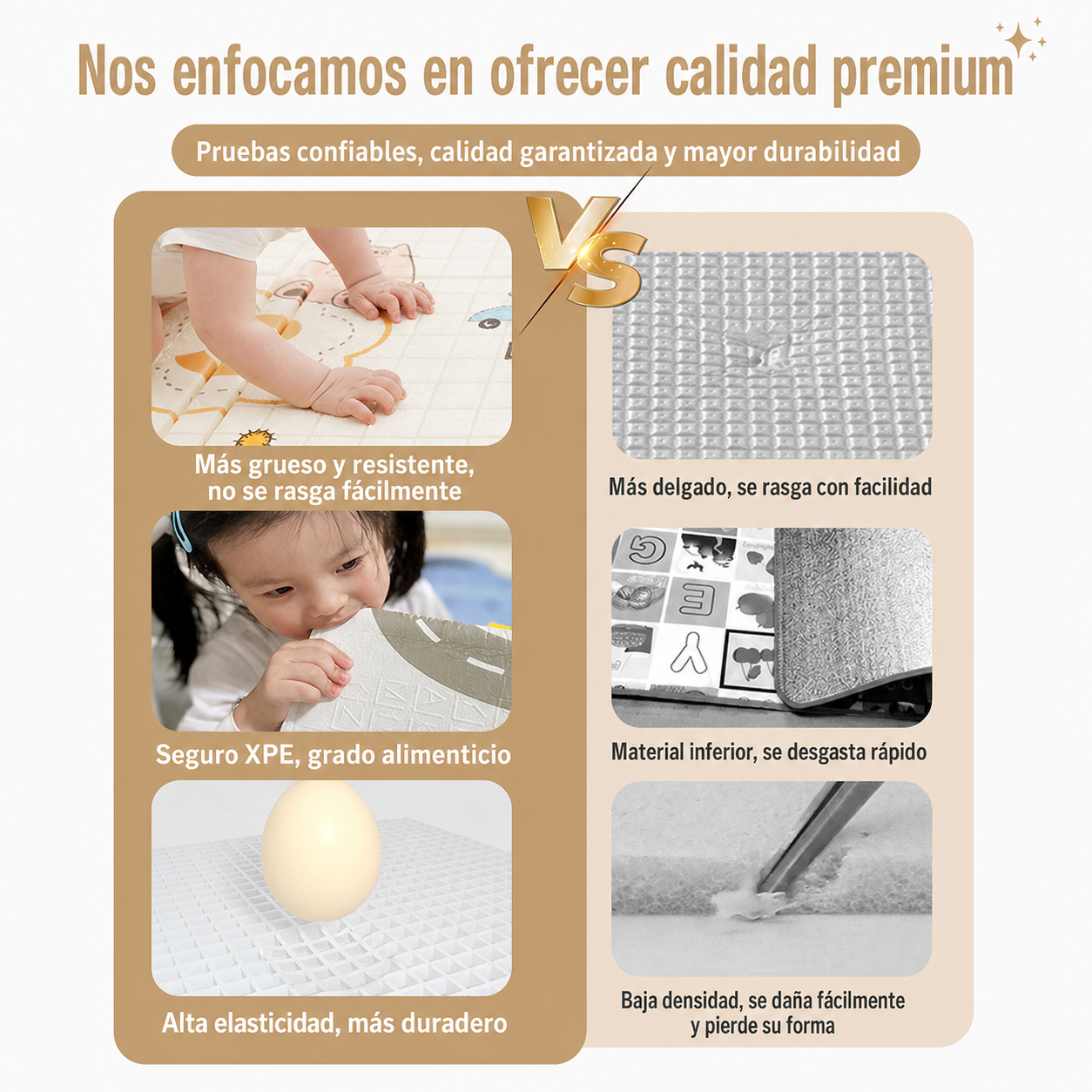 Tapete de gateo doble cara para bebé plegable - 3
